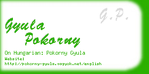 gyula pokorny business card